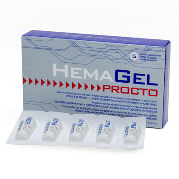 HemaGel Procto hemoroīdu svecītes N5