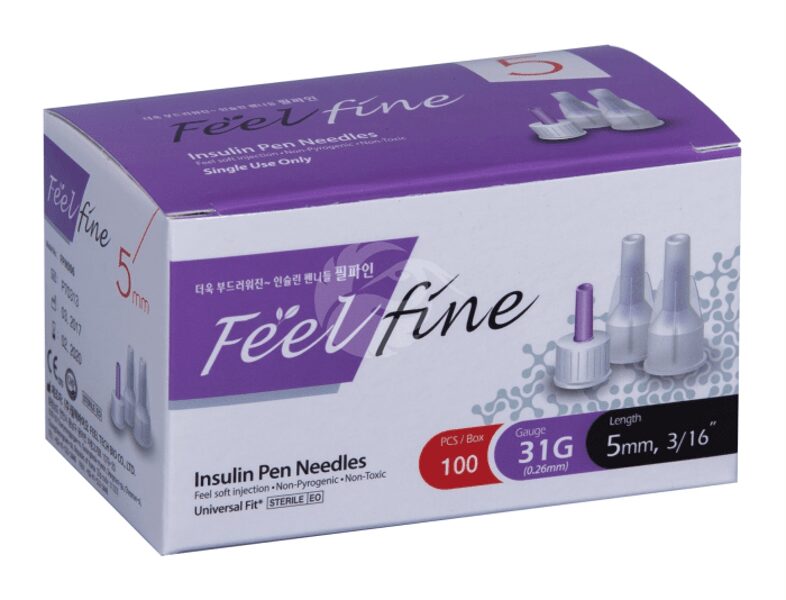 5mm 31G pen adatas FeelFine insulīnam, N100